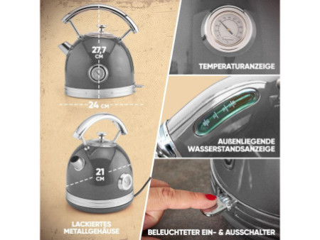 PROFI COOK Bouilloire PC-WKS 1192, anthracite/acier inox