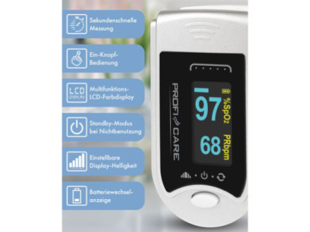 PROFI CARE Oximètre de pouls 3en1 PC-PO 3104, blanc