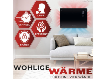 PROFI CARE Chauffage par converteur en verre PC-GKH 3118