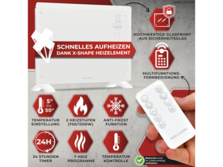PROFI CARE Chauffage par converteur en verre PC-GKH 3118