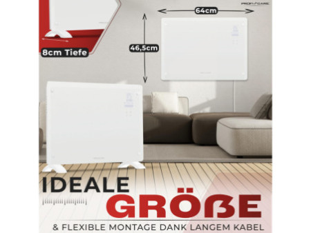 PROFI CARE Chauffage par converteur en verre PC-GKH 3118