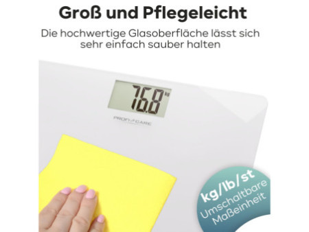 PROFI CARE Pèse-personne digital en verre PC-PW 3122, blanc