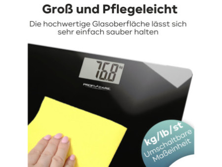 PROFI CARE Pèse-personne digital en verre PC-PW 3122, noir