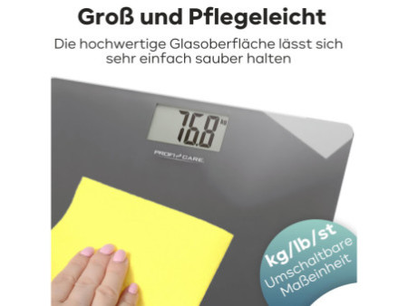 PROFI CARE Pèse-personne digital en verre PC-PW 3122, gris