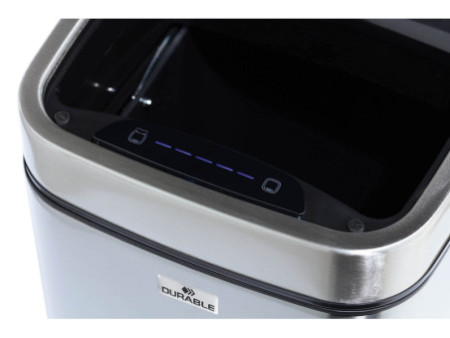 DURABLE Poubelle automatique 'NO TOUCH', 6 litres, argent