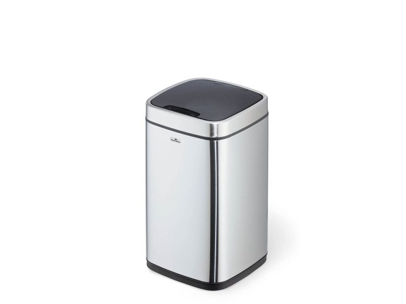 DURABLE Poubelle automatique 'NO TOUCH', 12 litres, argent