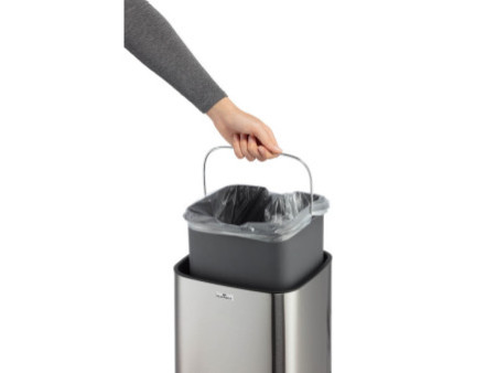 DURABLE Poubelle automatique 'NO TOUCH', 12 litres, argent