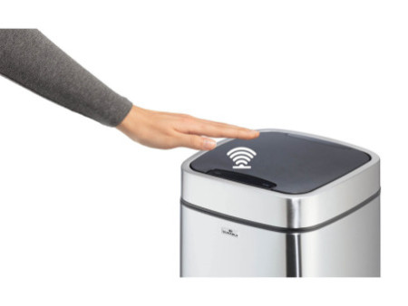 DURABLE Poubelle automatique 'NO TOUCH', 21 litres, argent