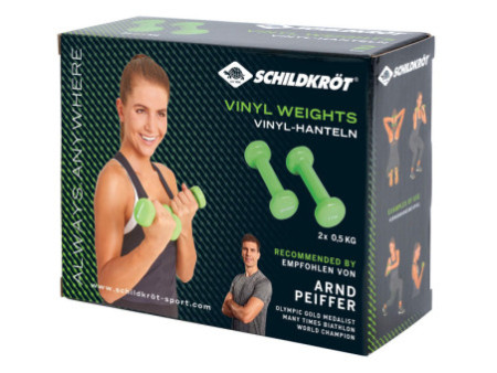 SCHILDKRÖT Haltères vinyle, set de 0,5 kg, vert