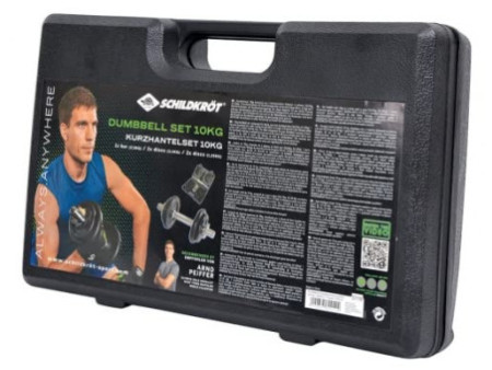 SCHILDKRÖT Haltère à barre courte, set de 10,0 kg, coffret