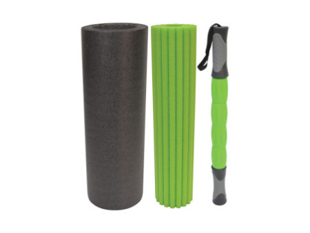 SCHILDKRÖT Rouleau de massage et de fascia 3 en 1, noir/vert