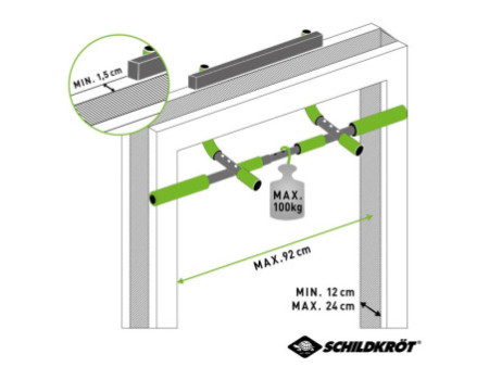 SCHILDKRÖT Barre de traction multifonctionnelle 4 en 1, noir
