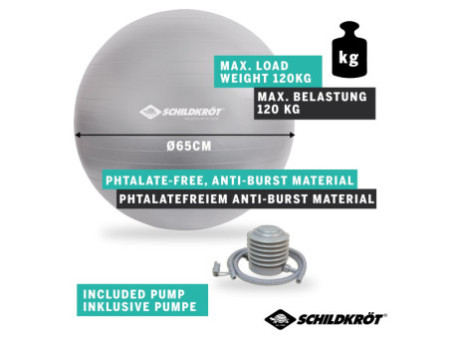 SCHILDKRÖT Ballon de gymnastique, diamètre: 650 mm, argent