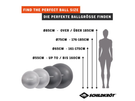 SCHILDKRÖT Ballon de gymnastique, diamètre:750 mm,anthracite