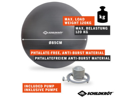 SCHILDKRÖT Ballon de gymnastique, diamètre:850 mm,anthracite