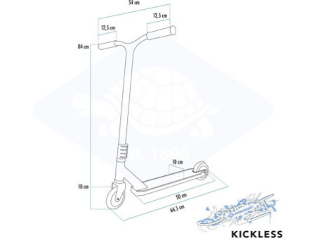 SCHILDKRÖT Trottinette Stunt Scooter Kickless Piano