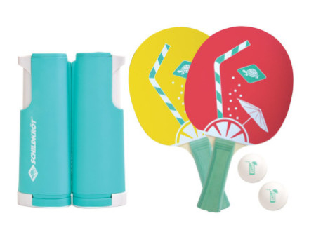 SCHILDKRÖT Set de tennis de table Spin, motif tropical