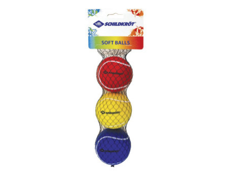 SCHILDKRÖT Balle souple, 70 mm, set de 3, couleurs assorties