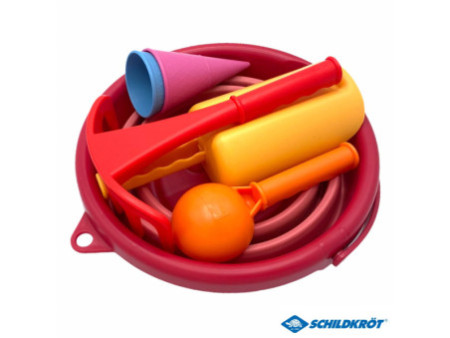 SCHILDKRÖT Kit de jouets de plage 7en1, rouge