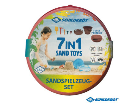 SCHILDKRÖT Kit de jouets de plage 7en1, rouge