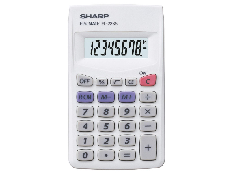 SHARP Calculatrice modèle EL 233S, alimentation par batterie