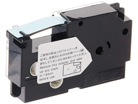CASIO Cassette à ruban XR, 12 mm / 8 m, noir sur blanc