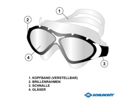 SCHILDKRÖT Lunettes de piscine pour adultes 'Java', noir