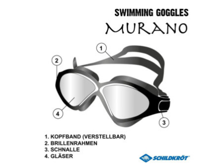 SCHILDKRÖT Lunettes de piscine pour adultes 'Murano', blanc/