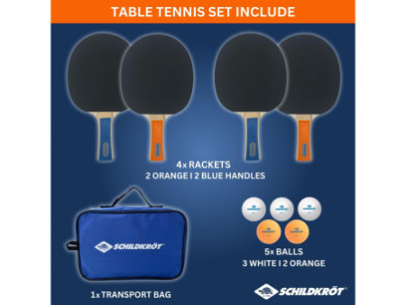 SCHILDKRÖT Kit tennis de table Hobby, pour 4 joueurs