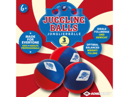 SCHILDKRÖT Balle de jonglage, set de 3, rouge/bleu