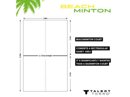 TALBOT torro Kit de beachminton, couleur: noir-vert fluo