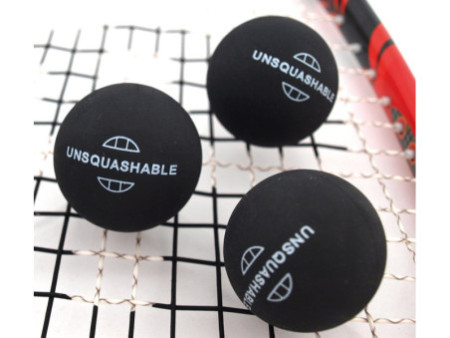UNSQUASHABLE Balle de squash, extra lent, blister de 2, noir