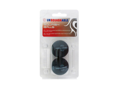 UNSQUASHABLE Balle de squash, extra lent, blister de 2, noir