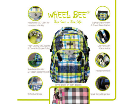 WHEEL BEE Sac à dos de loisirs Generation Z, bleu/vert/blanc