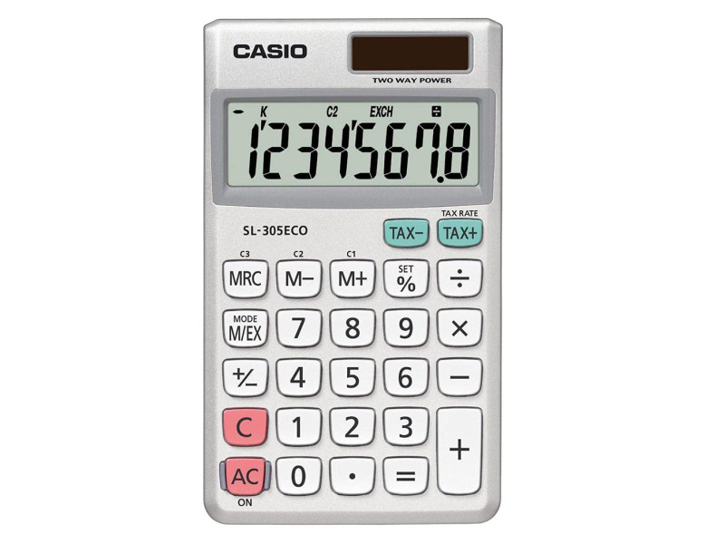 CASIO calculatrice SL-305 ECO, fonctionnement par pile ou
