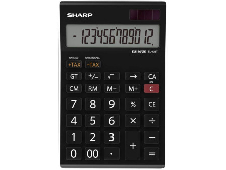 SHARP Calculatrice de bureau EL-125 TWH, solaire/pile