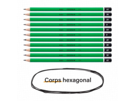 BIC Crayon Criterium 550, degré de dureté: 3B, hexagonal