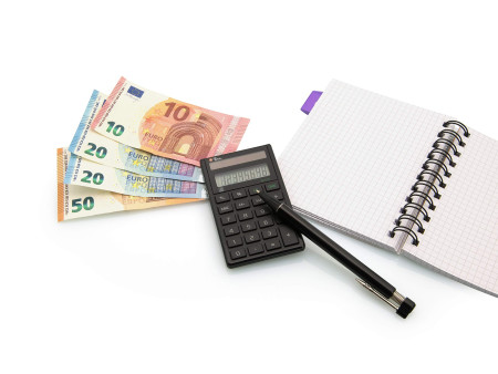 TWEN Calculatrice de bureau ECO 8, écran LCD à 8 chiffres,