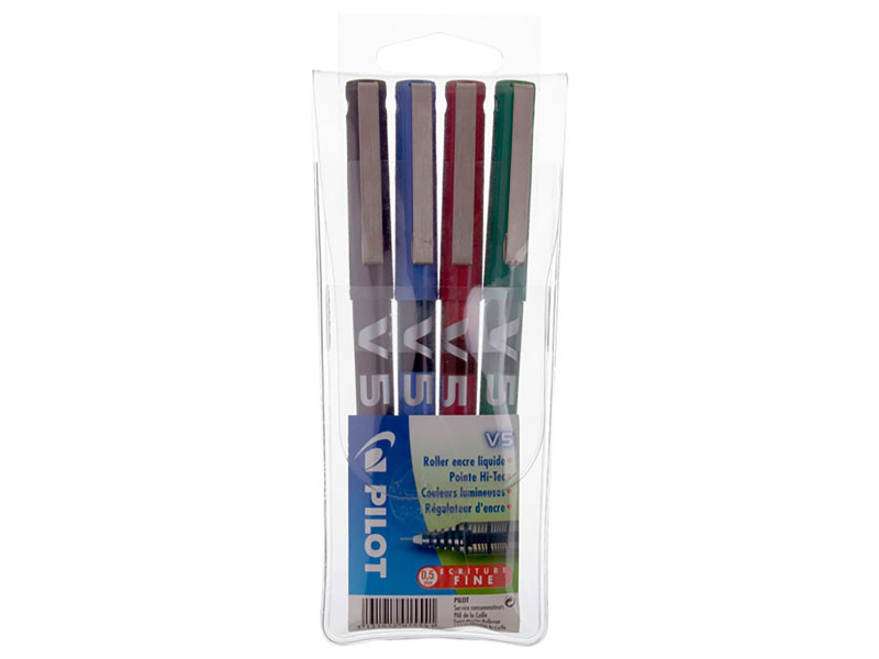 PILOT Stylo roller Hi-Tecpoint V5, étui de 4, assorti