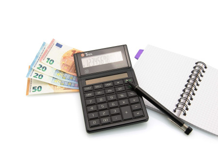 TWEN Calculatrice de bureau ECO 12, écran LCD à 12 chiffres,