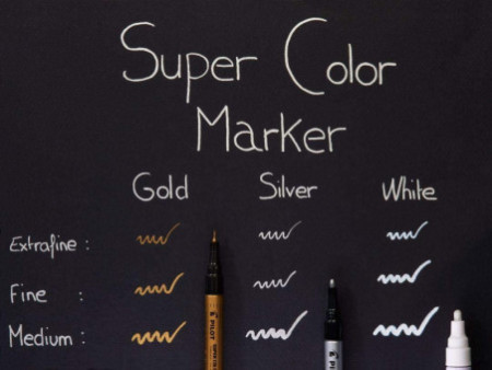 PILOT Marqueur permanent SUPER COLOR Silver, fin, argent