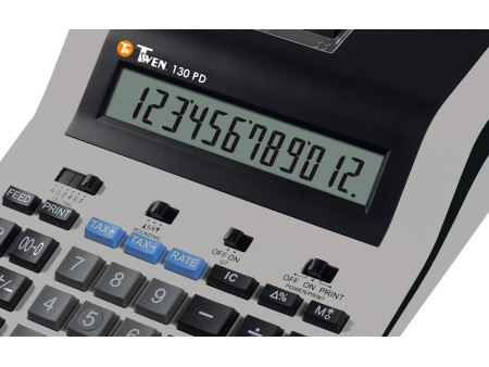 TWEN Calculatrice imprimante 120 PD, gris / noir