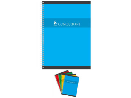 CONQUERANT SEPT Cahier reliure intégrale, A4, quadrillé 5x5