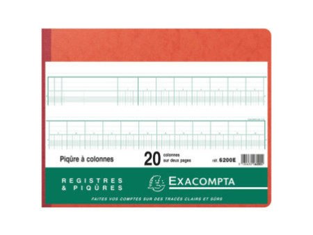 EXACOMPTA Piqûre à colonnes, 20 colones sur 2 pages