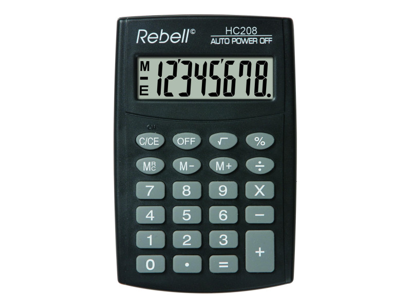 Rebell Calculatrice de poche HC 208, noir