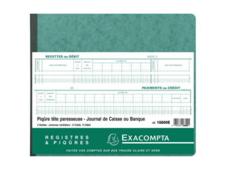 EXACOMPTA Piqûre 'Journal de caisse ou banque', 270 x 320 mm