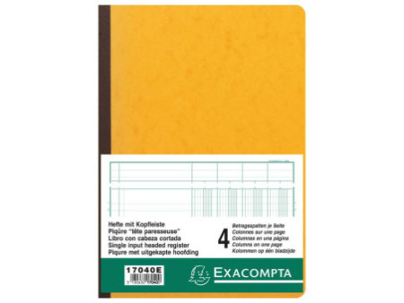 EXACOMPTA Piqûre tête paresseuse, 4 colonnes sur 1 page