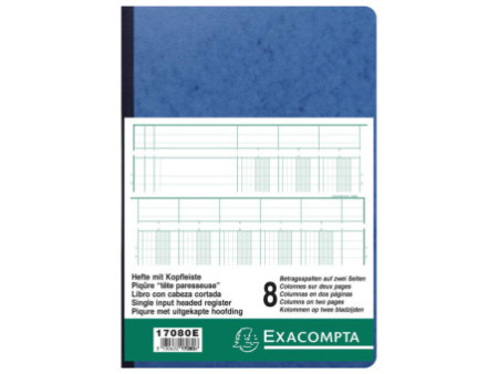 EXACOMPTA Piqûre tête paresseuse, 8 colonnes sur 2 pages