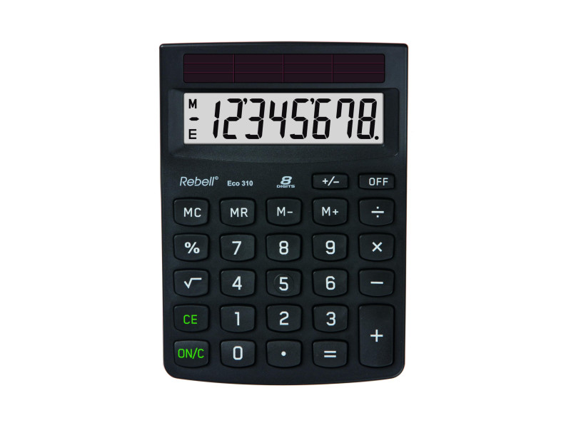 Rebell Calculatrice de bureau écologique Eco 310, noir