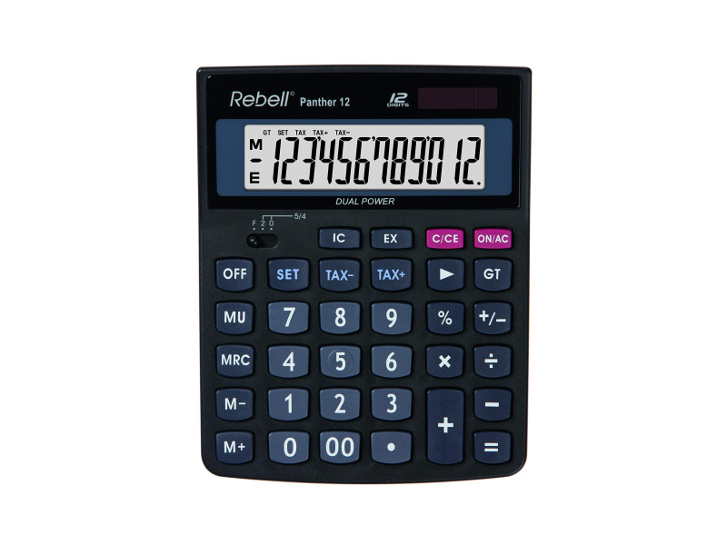 Rebell Calculatrice de bureau Panther 12, noir